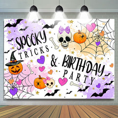 Lofaris Spooky Tricks And Birthday Party Halloween Backdrop