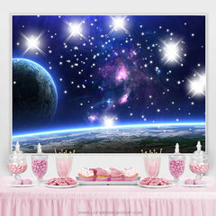 Lofaris Starry Galaxy Planet Birthday Backdrop For Boys