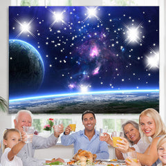 Lofaris Starry Galaxy Planet Birthday Backdrop For Boys