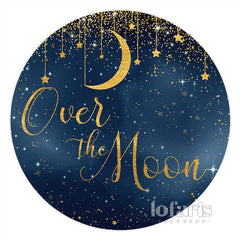 Lofaris Starry Night Golden Star Over The Moon Circle Backdrop