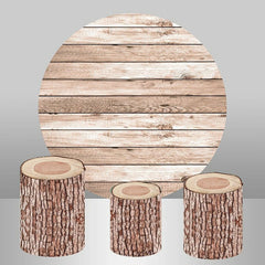 Lofaris Striped Wooden Round Backdrop Kit For Birthday Party