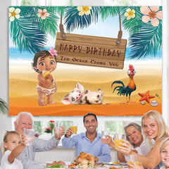 Lofaris Summer Beach Theme The Ocean Chose You Birthday Backdrop