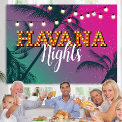 Lofaris Summer Birthday Happy Havana Nights Backdrop Banner