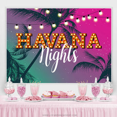 Lofaris Summer Birthday Happy Havana Nights Backdrop Banner