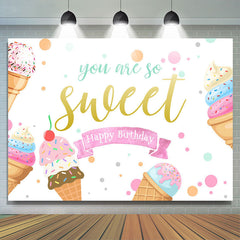 Lofaris Summer Ice Cream You Are So Cute Happy Birthday Backdrop