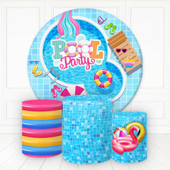 Lofaris Summer Pool Cool Happy Holiday Round Backdrop Kit