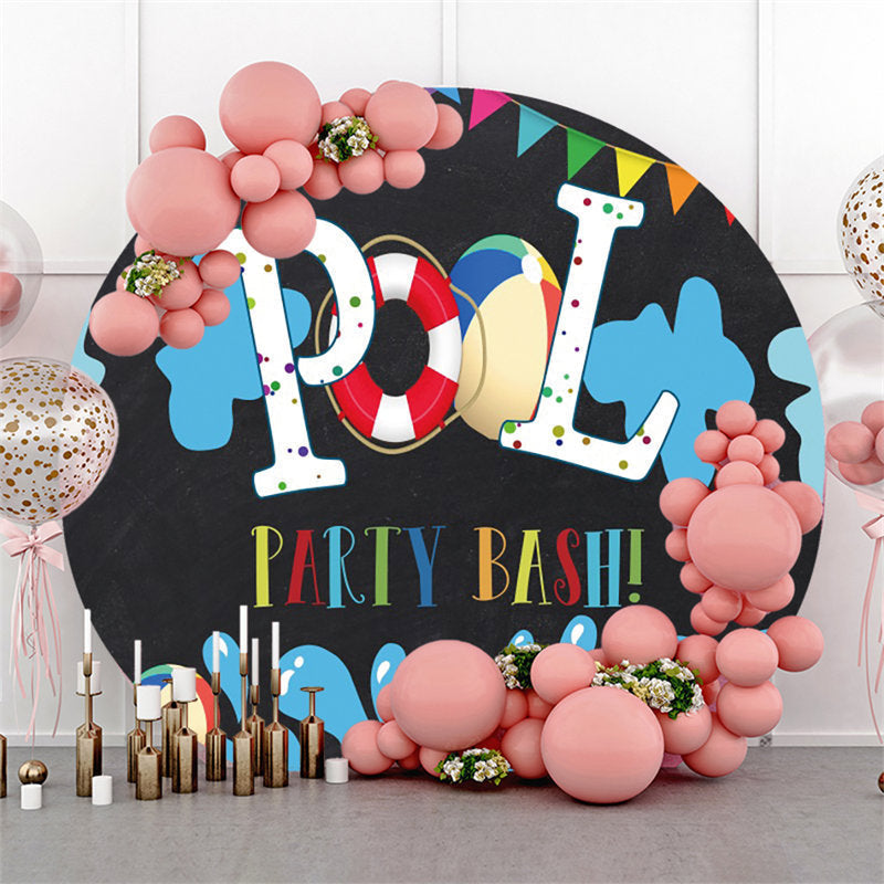 Lofaris Summer Pool Party Bash Round Cute Backdrop For Holiday