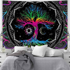 Lofaris Sun and Moon Bohemian Mandala Divination Wall Tapestry