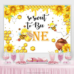 Lofaris Sunflower So Sweet To Bee One Happy Birthday Backdrop