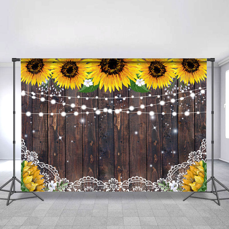 Sunflower Wooden Backdrop Baby Shower Bridal Shower – Lofaris