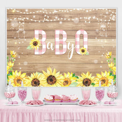 Lofaris Sunflowers Wooden Glitter Babyq Themed Shower Backdrop