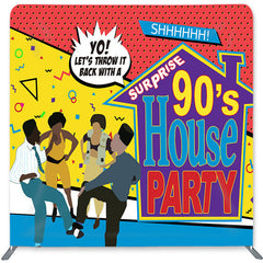 Lofaris Surprise 90s House Party Double-Sided Backdrop for Birthday