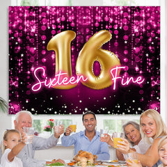 Lofaris Sweet 16 Fine Pink Glitter Bokeh Backdrop for Birthday