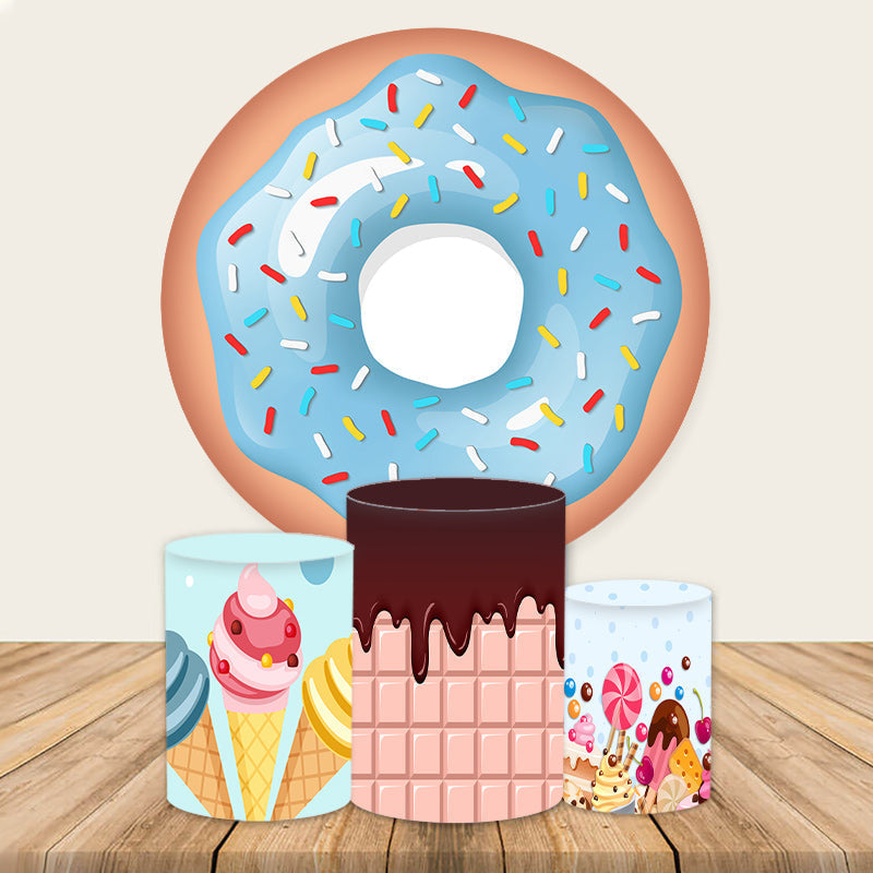 Lofaris Sweet Donut Themed Happy Birthday Backdrop Kit For Kid