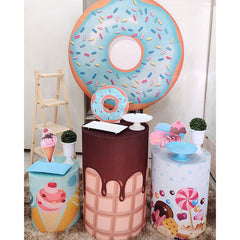 Lofaris Sweet Donut Themed Happy Birthday Backdrop Kit For Kid