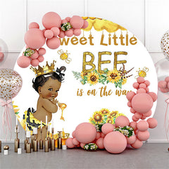 Lofaris Sweet Little Bee On The Way Round Baby Shower Backdrop