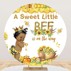 Lofaris Sweet Little Bee On The Way Round Baby Shower Backdrop