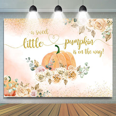 Lofaris Sweet Little Pumpkin Is On The Way Baby Shower Backdrop