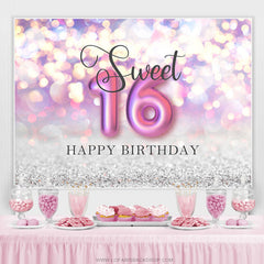 Lofaris Sweet Lovely Bokeh Happy 16Th Birthday Backdrop