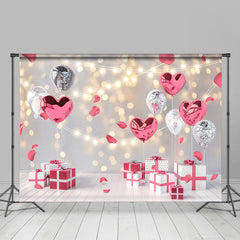 Lofaris Sweet Pink Heart Balloon Happy Valetines Day Backdrop