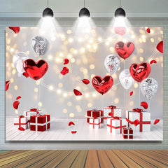 Lofaris Sweet Red Heart Balloon Happy Valetines Day Backdrop