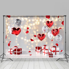 Lofaris Sweet Red Heart Balloon Happy Valetines Day Backdrop