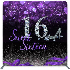 Lofaris Sweet Sixteen Glitter Double-Sided Backdrop for Birthday