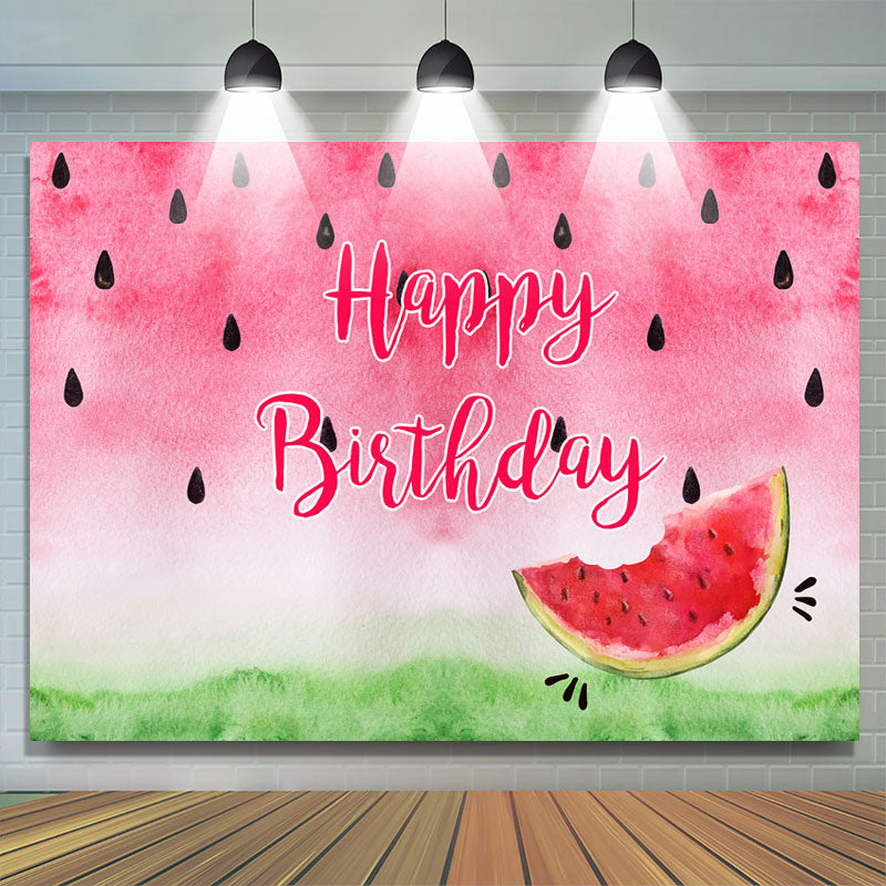 Lofaris Sweet Watermelon Happy Birthday Backdrop Decoration