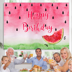 Lofaris Sweet Watermelon Happy Birthday Backdrop Decoration