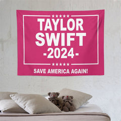 Lofaris Taylor Swift Gift Musician Flag Pink Wall Tapestry