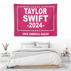 Lofaris Taylor Swift Gift Musician Flag Pink Wall Tapestry