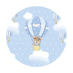 Lofaris Teddy Bear Cloud Round Baby Shower Backdrop For Boy