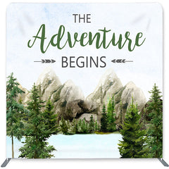 Lofaris The Adventure Begins Double-Sided Backdrop for Baby Shower