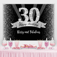 Lofaris Thirty and Fabulous Silver Bokeh 30th Birthday Backdrop