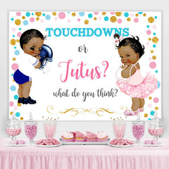 Lofaris Touchdowns Or Jutus White Baby Shower Backdrop For Twins