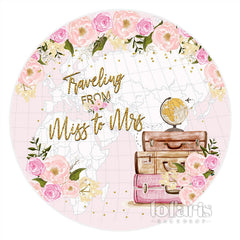 Lofaris Traveling Pink Sweet Floral Round Wedding Backdrop