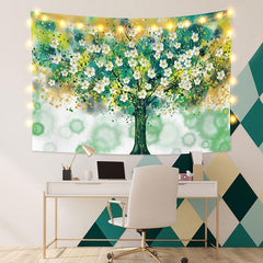 Lofaris Tree Floral Painting Style Landscape Wall Tapestry