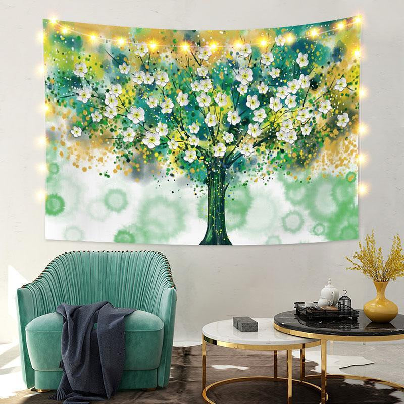 Lofaris Tree Floral Painting Style Landscape Wall Tapestry