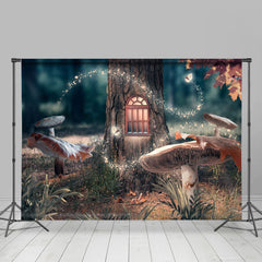 Lofaris Tree Trunk Window Mushroom Easter Party Backdrop