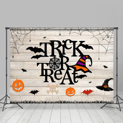 Lofaris Trick Or Treat Witch Hat Wood Halloween Party Backdrop