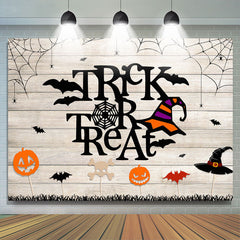 Lofaris Trick Or Treat Witch Hat Wood Halloween Party Backdrop