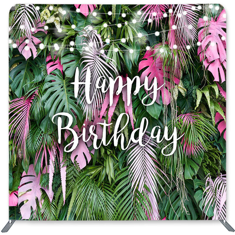 Lofaris Tropical Leaves Double-Sided Backdrop for Birthday