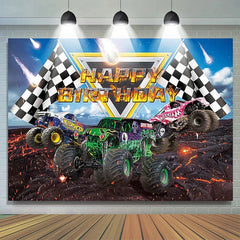 Lofaris Truck Themed Car Boy Happy Birthday Party Backdrop