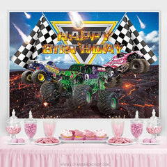 Lofaris Truck Themed Car Boy Happy Birthday Party Backdrop