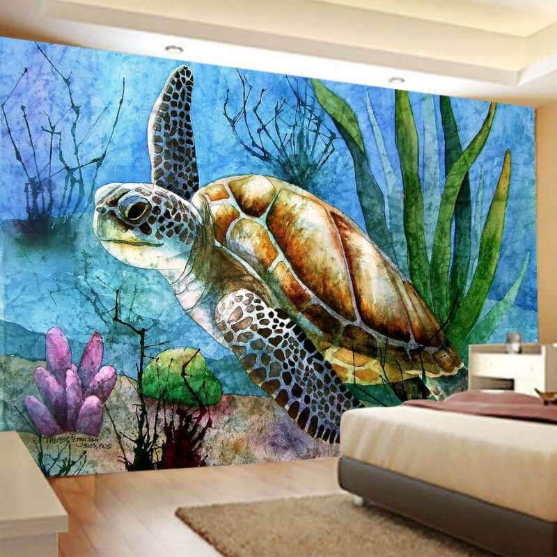 Turtles And Seaweed Animal 3D Printed Wall Tapestry – Lofaris