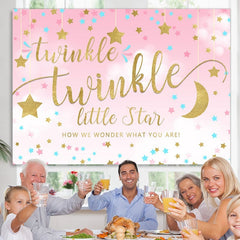 Lofaris Twinkle Little Star Pink Baby Shower Backdrop For Party