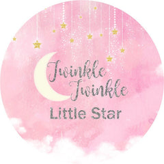 Lofaris Twinkle Themed Pink Girl Baby Shower Round Backdrop