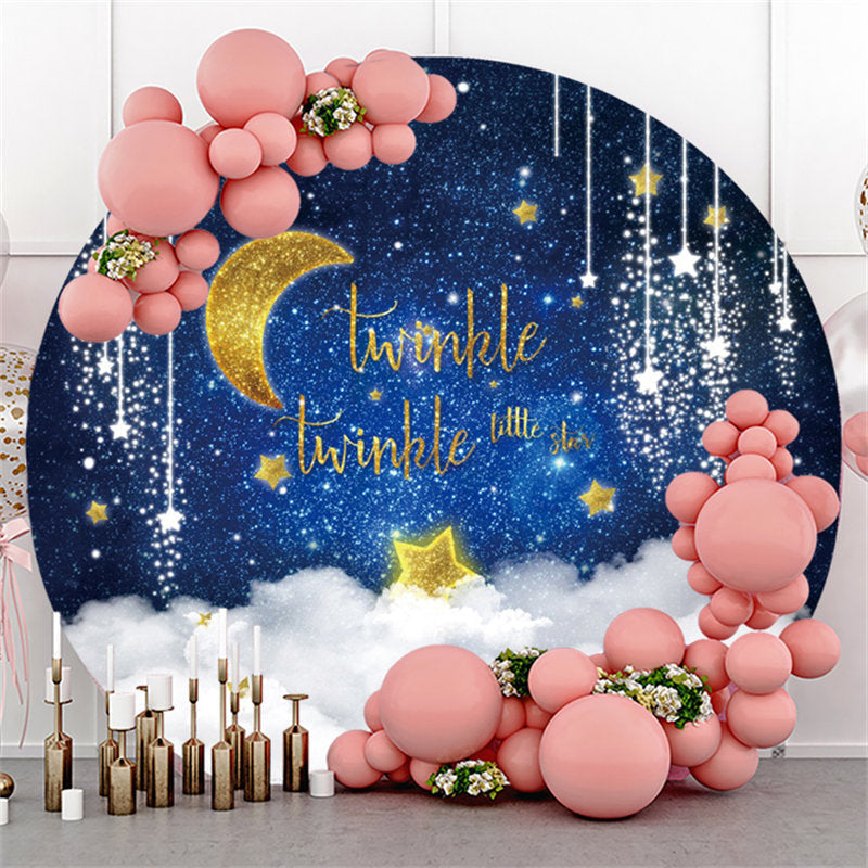 Lofaris Twinkle Little Star Birthday Round Backdrop