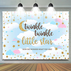 Lofaris Twinkle Little Star Glitter Baby Shower Backrop