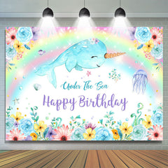 Lofaris Under The Sea Happy Birthday Backdrop For Girl Party